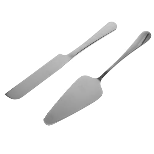 LABRIMP Cubiertos para Tartas Inoxidable Cuchillo Serrado y Espátula de Mango para Servir Pasteles Bodas y Fiestas Set y Fácil de Limpiar