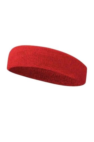 Sporcu Saç Bandı; Ter Bandı Headband, Kırmızı, Tek Ebat