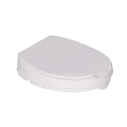 Homecraft Savanah Raised Toilet Seat 2" with Lid, Elongated & Elevated Lock Seat Support for Elderly, Handicapped and Disabled Users, White Colour