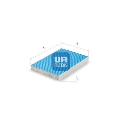 Image of UFI 34.196.00 Pollen filter with antibacterial action, 230 mm x 160 mm x 31 mm
