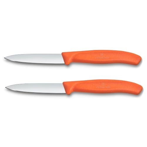 Victorinox Swiss Classic Schäl- und Gemüsemesser-Set, 2tlg, 8 cm, Orange – Ansicht 1