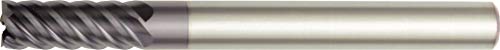 Image of WIDIA Hanita 754505002LT Vision Plus 7545 HP Hard Material End Mill, 5 mm Cutting Diameter, Carbide, TiAlN Coating, RH Cut, Straight Shank, 4-Flute