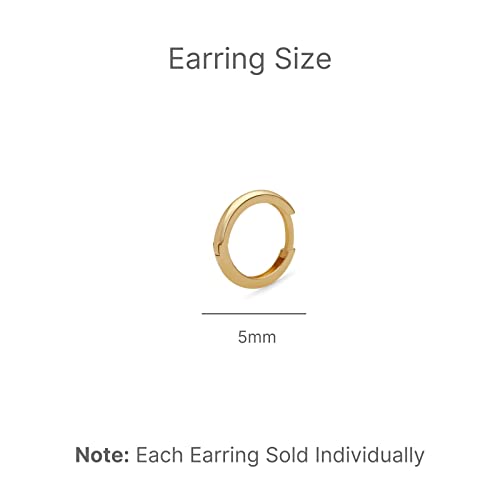 14K Gold Mini Infinity Huggie Hoop Earrings 5Mm/7Mm/9Mm/11Mm Helix Lobes Hinged Sleeper Earrings Cartilage Piercing For Men Women Hypoallergenic (Single Piercing #TOP3