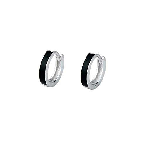 Boucles d'oreilles cercle noir blanc en argent pour sublimer votre style quotidien féminin
