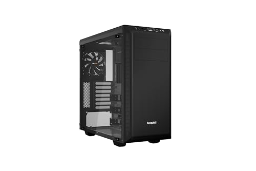 be quiet! Pure Base 600 Window Black PC-Gehäuse, 2X Pure Wings 2 Lüfter, Radiatoren bis 360mm, 3-stufige Lüftersteuerung, Seitenfenster aus Temperglas