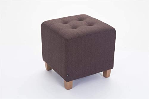 Image of Pouffes Bench Seating Stool for Living Room Office Patio Kitchen Bench Puffy Wooden Mudda Ottoman Stools Set of 2 Footrest Stool Pouf.(Brown)