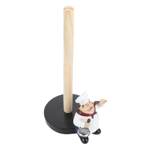 Homoyoyo Portarrollos Vertical para Papel de Cocina Resina Sintética y Madera Soporte Práctico y Decorativo para Mesa del Hogar Diseño Creativo y Duradero para Cortos y Largos