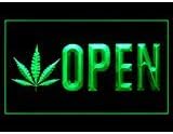 Bayyon Open Marijuana Hemp Leaf High Life Display Led Light Sign 12x8Inch
