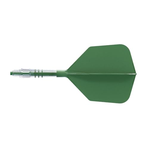 CUESOUL ROST T19 Carbon Integrated Dart Shaft and Flight Big Wing Shape 27mm-Dark Green with Green Shafts