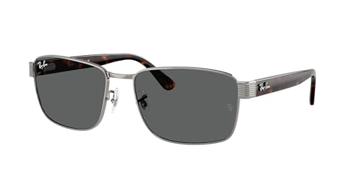 Ray-Ban RB3750 Sunglasses Bundle: RB 3750 004/B1 Gunmetal/Dark Grey Crystal Standard and Universal Anti-slip Silicone Leash