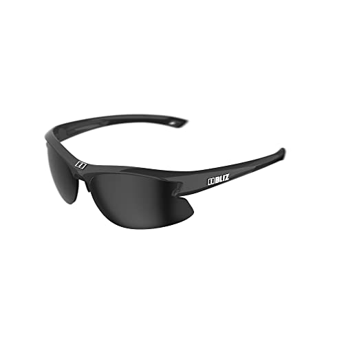 Bliz Men's 9060-10 Motion' Sports Sunglasses, Black with smoke silver mirror lens, One Size