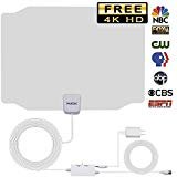 HDTV Antenna, [2019 Newest] Indoor Amplified Digital HDTV Antennas 120 Mile Range with Switch Console Amplifier Signal Booster and 16.5 Feet Coaxial Cable For 4K 1080P 2160P