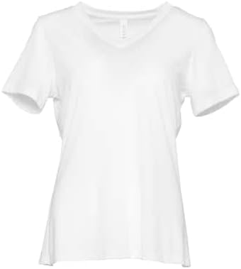 Bella Canvas 6 Pack Short Sleeve Women's V-Neck T-Shirt White