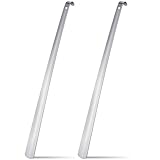 Geelin 2 Pcs 31.5'' Extra Long Handled Shoe Horn Metal Shoehorn for Men Women Multifunctional Stainless Dressing Stick for Elderly Disabled Limited Mobility, Standing Reach Assist for Senior (Silver)