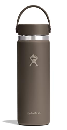 Hydro Flask Water Bottle - Insulated Stainless Steel - Wide Mouth Flex Lid, Non Spill, Leakproof and Refillable in 20 Oz Sandpiper