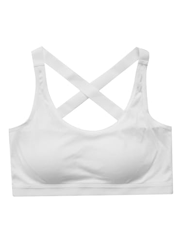 Hansber Kids Girls' Sleeveless Removable Chest Pads Athletic Sports Bra Yoga Gymnastics Workout Cami Top3