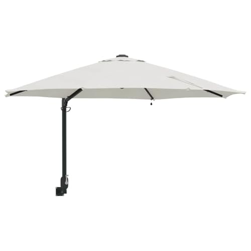 vidaXL Parasol de Jardin Sable 248 x 248 x 148 cm Polyester et Acier, Parasol de Jardin réglable, Ombre Moderne, à Fixer au Mur, auvent Patio Durable,...