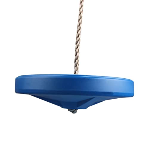 Image of Toy Park Plastic Disc Swing Outdoor Indoor Hanging Plate Children Swing Disc Seat Kids Round Rope Playground Garden Play Activity with Height Adjustable (Blue)