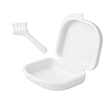Jdacla 1 Box für Zahnschiene + 1 Mini-Bürste / belüftete Kieferorthopädische Box aus hochwertigem PP, Box für Invisalign/Box für Dentalgerät, weiß