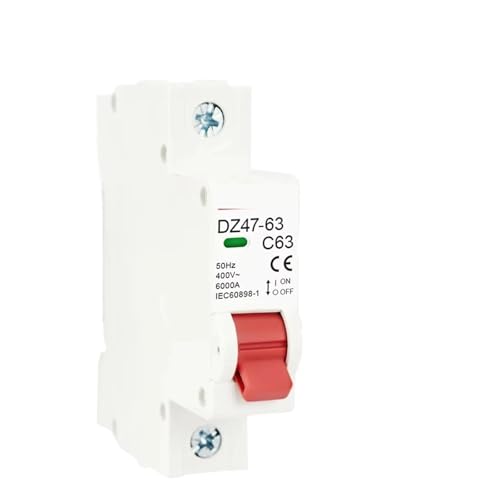 Disyuntor Tipo C DZ47 de 1 Polo 25A y CA 230/400V para Cuadros Eléctricos Domésticos