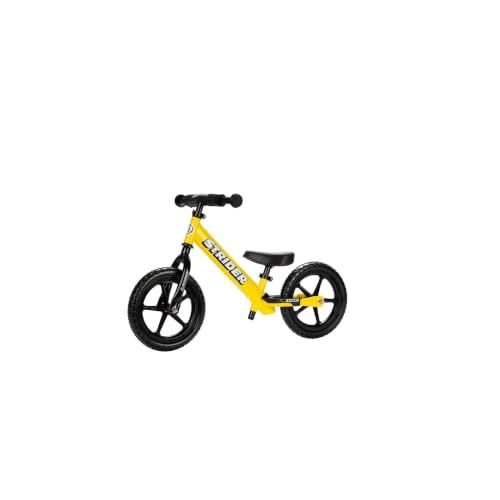 Image of Strider 12 Sport Bike, Yellow - No Pedal Balance Bicycle for Kids 1 to 4 Years - Includes Safety Pad, Padded Seat, Mini Grips, Flat-Free Tires-Easy Assembly, Tool-Free Adjustments