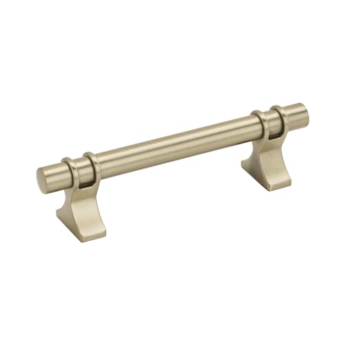 Image of Amerock | Cabinet Pull | Golden Champagne | 3-3 /4 inch (96 mm) Center to Center | Davenport | 1 Pack | Drawer Pull | Drawer Handle | Cabinet Hardware
