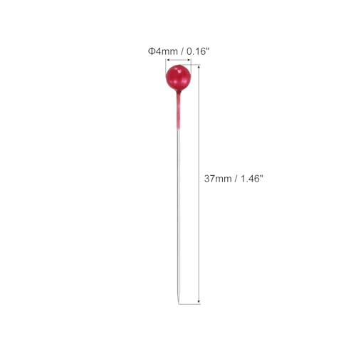 Épingles à coudre à tête ronde rouge pour loisirs créatifs et patchwork
