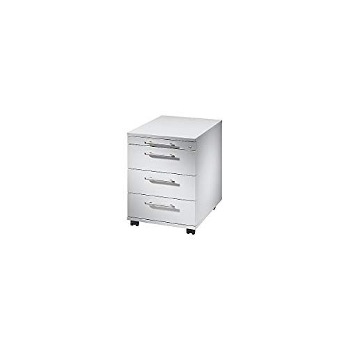 Preisvergleich Produktbild Hammerbacher VIOLA Rollcontainer - 1 Utensilienschub, 3 Materialschübe - lichtgrau - Beistellschrank Unterstellcontainer VIOLA VIOLA Büromöbelprogramm Rollcontainer für Büro CALL TEAM