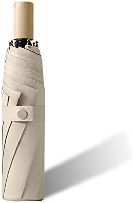 choedii Sun Umbrella UV protection Compact Portable Ultra light Weight Parasol Travel Rain Umbrella For Walking Women Waterproof Folding Umbrella 8 Ribs 0.59 Lbs (Ivory Manual)
