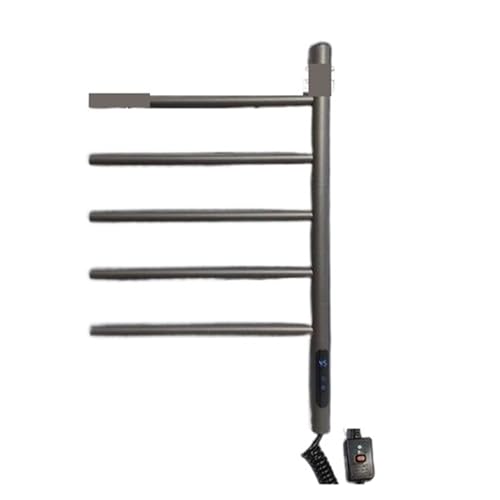 AYCDL Toallero Eléctrico WiFi, Giratorio 180°, Calentador De Toallas, De Acero Inoxidable, Sin Perforaciones, Tendedero Calefactor, Accesorios De Baño.,Upgraded Gray