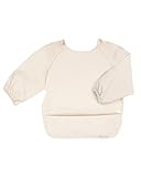 WILLOW + SIM Long Sleeve Baby Bibs - Wipe Clean, Washable with Food Catcher - Long Sleeve Bib for Ba