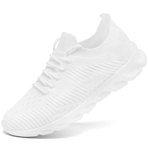 ZASJDG Running Shoes for Men Non Slip Tennis Gym Sneakers Casual Soft Sole Walking Shoes Lightweight Athletic Workout Breathable Fashion Sports Shoe for Outdoor Travel Work Training and Daily Use Black Size 9.5