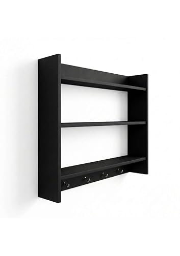 Image of Collection Premium MDF Wood 3-Tier Spice Rack & Multipurpose Wall Shelf | Kitchen Storage Organizer for Spice Jars, Bathroom, Living Room & Bedroom | Durable Wall-Mounted Wooden Rack