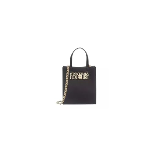  VERSACE Jeans Couture borsa a mano in ecopelle saffiano nero