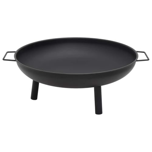 Image of mzdioop Fire Bowl 67.5 x 58 x 22.5 cm Steel with Black Powder Coating for Garden Patio and Outdoor Use Ideal as Decoration and Heat Source