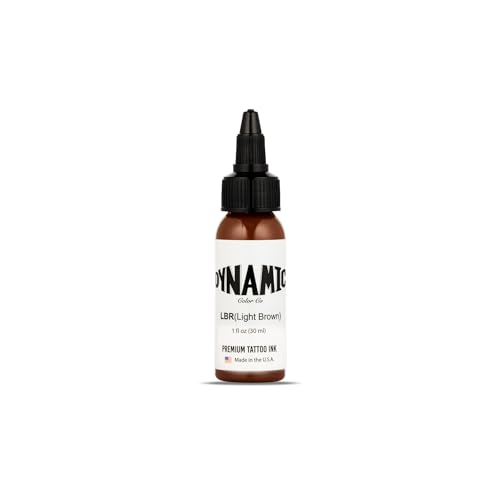 Image of Dynamic Color Light Brown Tattoo Ink, Made in USA Since 1990, 1 oz | Sterilized and lot-numbered for full traceability; established American brand trusted by artists worldwide
