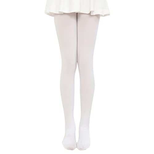Solid Color Pantyhose for Toddler Kids Girls Stretchy Tights Ballet Dance Pantyhose Nylon Stockings (WH1, 6-8 Years)