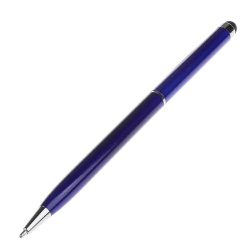 Image of Personalised Ballpoint Pen with Stylus - Custom Engraved Blue Metal Pen for Touchscreen Devices | Smooth Writing Executive Pen for Office, Students & Professionals
