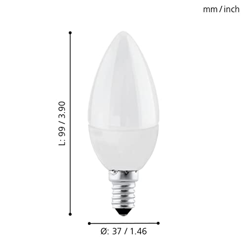 Eglo LED Light Bulb, E14 Candle lamp, 5 watt (Equivalent to 40 watt), 470 lumens, Neutral White, 4000 Kelvin, Spotlight C37 - Image 4