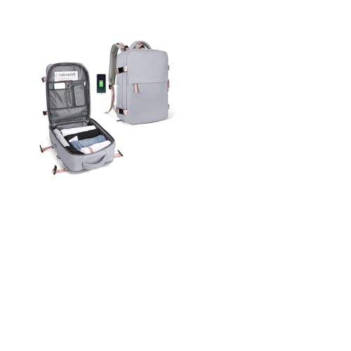 SZLX Zaino da viaggio grande da donna da escursionismo sportivo da esterno impermeabile zaino da scuola casual laptop da 14 pollici con porta di ricarica USB scomparto per scarpe Viola g