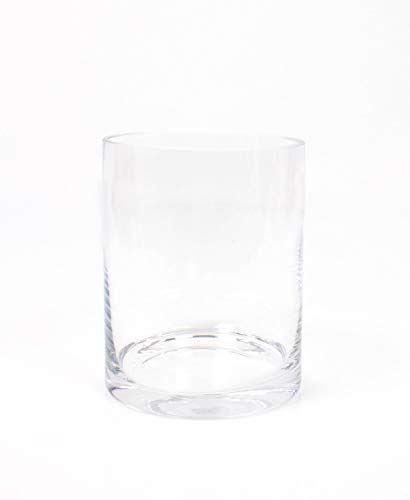 INNA-Glas Jarrón cilíndrico Sansa de Cristal, Transparente, 15cm, Ø 12cm - Florero de Vidrio - Vaso para Velas