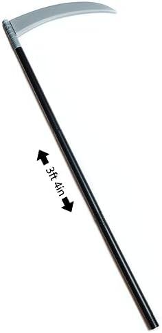 Happy Hippo Grim Reaper Scythe Prop for Halloween; Adult or Kids Grim Reaper Costume Accessories, Faux Scythe Blade & Adjustable Handle; Grim Reaper Sickle Toy