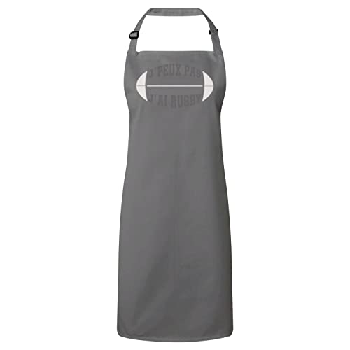 Tablier J'Peux Pas J'ai Rugby Fabulous de cuisine noir réglable pour homme