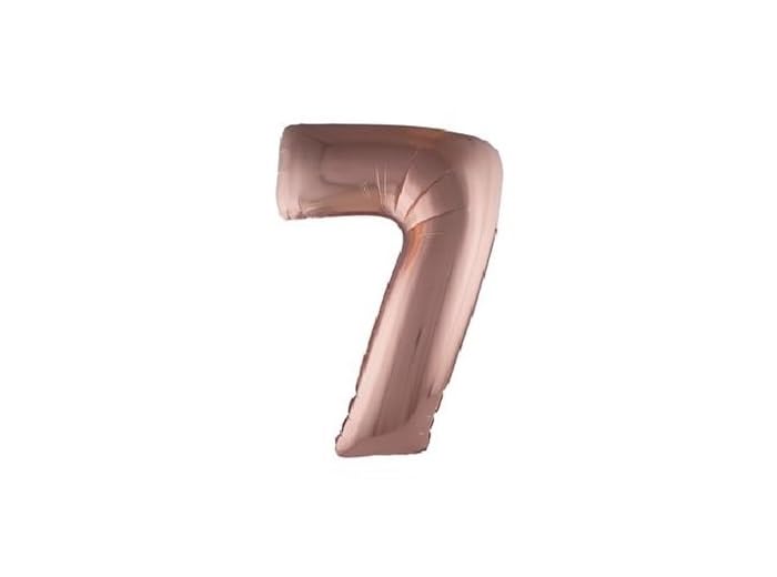 Lot de 12 - Ballon chiffre '7' en aluminium cuivre 1m