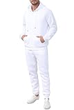 Mlgaril Men's White Tracksuits 2 Piece Sets Full Zip Hoodie Sweatsuit Athletic Jogging Sweat Suits Casual Outfits For Men,3XL