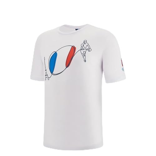 T-Shirt Rugby France Enfant Macron Coupe du Monde 2023 Blanc 9-10 Ans