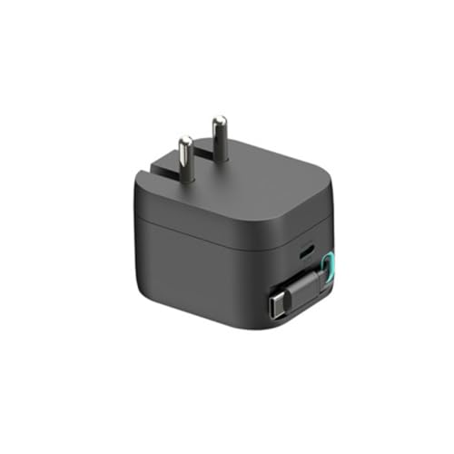 Image of RAVPower 45W GaN PD Fast Charger with Retractable Type-C Cable | 2-Port Wall Adapter (2 USB-C)| Foldable Pin Travel Charger for iPhone, Samsung,Vivo,Oppo,iPad, MacBook & Type C Laptop