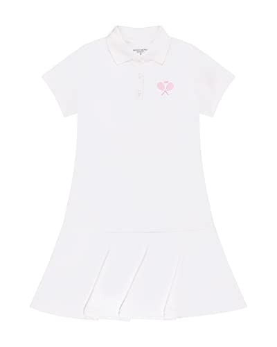 Skechers Girls Polo Dress Or Solid Tank With Bike Short Tennis And Golf Athletic Set Girls Fashion (White, Large) #TOP2