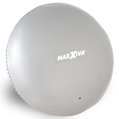 MAXXIVA Ballsitzkissen Fitness Ø 33 cm mit Noppen Pumpe Fitness-Zubehör Fitness-Training Yoga Gymnastik Pilates Physiotherapie Luft-Kissen (Grau)