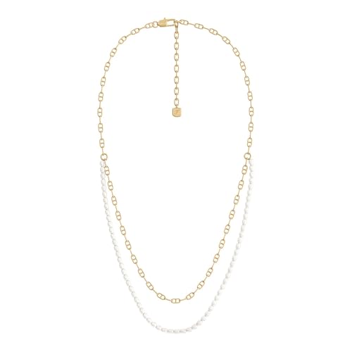 Image of Fossil Women's Ellis Toi Et Moi Gold-Tone Brass Station Necklace
